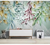MIWEI Wallpaper Papier Peint Panoramique Lignes Géométriques Des Feuilles Des Plantes Papier Peint Intissé 3D Tapisserie Decoration Chambre Salon Murale -KX06785, 430x300cm