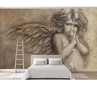 MIWEI Wallpaper Papier Peint Panoramique Petit Ange En Relief Vintage Papier Peint Intissé 3D Tapisserie Decoration Chambre Salon Murale -KX31573, 250x175cm