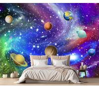 MIWEI Wallpaper Papier Peint Panoramique Planète Cosmique Terre Papier Peint Intissé 3D Tapisserie Decoration Chambre Salon Murale -KX26254, 250x175cm