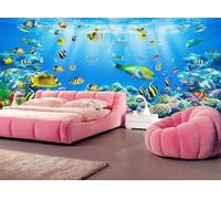 MIWEI Wallpaper Papier Peint Panoramique Récif Corallien Du Monde Sous - Marin Papier Peint Intissé 3D Tapisserie Decoration Chambre Salon Murale -KX03995, 430x300cm