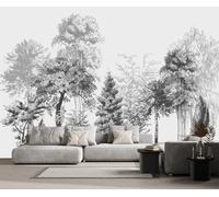 MIWEI Wallpaper Papier Peint Panoramique Résumé Arbre Noir Et Blanc Papier Peint Intissé 3D Tapisserie Decoration Chambre Salon Murale -KX21004, 430x300cm