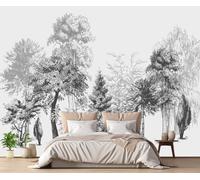 MIWEI Wallpaper Papier Peint Panoramique Résumé Arbre Noir Et Blanc Papier Peint Intissé 3D Tapisserie Decoration Chambre Salon Murale -KX22492, 250x175cm