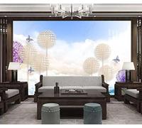 MIWEI Wallpaper Papier Peint Panoramique Résumé Ciel Bleu Nuage Blanc Papier Peint Intissé 3D Tapisserie Decoration Chambre Salon Murale -KX34474, 350x250cm