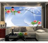 MIWEI Wallpaper Papier Peint Panoramique Rose Fleur De Vigne Papier Peint Intissé 3D Tapisserie Decoration Chambre Salon Murale -KX01867, 310x250cm