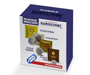 MIX 80 DOSETTES CAFÉ PASSALACQUA - 20 MANHOA - 20 HELCA - 20 HABANERA - 20 ELMIR avec 1 PORTE UROCHIBI® EXCLUSIF