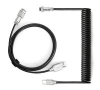 Mix Câble USB de type C 1,8 m - Câble spiralé pour clavier, câble USB C, clavier en TPU durable - Pour clavier mécanique - Installation de jeu - Connexion stable pour PC, Mac, bureau