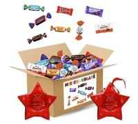 MIX CHOCOLATÉ + 10 ÉTOILES | 100 bonbons au chocolat Kinder, Célébrations, Milka, Daim emballés pour vos étoiles de Noël