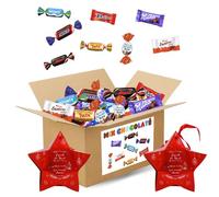 MIX CHOCOLATÉ + 10 ETOILES | Assortiment de 100 Mini Chocolats Kinder, Célébrations, Milka, Daim | Plus de 760 g de Friandises emballées individuellement pour garnir vos étoiles à offrir pour Noël