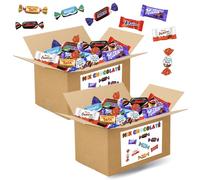 MIX CHOCOLATÉ | Assortiment de 2x100 Bonbons au Chocolat Kinder, Célébrations, Milka, Daim | 2 Boxes de 760g de Friandises emballées individuellement à partager