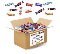 MIX CHOCOLATÉ | Assortiment de 500 Bonbons au Chocolats Individuels | Kinder, Milka, Daim, Célébrations |Box 4kg idéale Entreprises, Associations, Pâques & Réunions festives