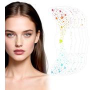 MIX-E Lot de 6 pierres à paillettes pour le visage, les taches de rousseur dorées, les taches de rousseur, les tatouages, les taches de rousseur et la sueur