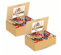 MIX GOURMAND | 2 Assortiments de 100 Bonbons au chocolat Célébrations, Milka, Daim, Toblerone | emballés individuellement 1.5 kgs | Boite à partager pour les fêtes et anniversaires