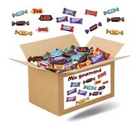 MIX GOURMAND | Assortiment de 750 g de bonbons au chocolat Mars, Snickers, Bounty, Twix, Milka, Daim, Toblerone