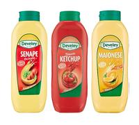 Mix Italy Develey Ketchup, Mayonnaise & Moutarde Bouteille Squeeze 3 x 875 ml