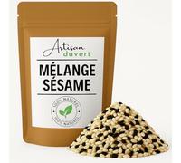 Mix Sésame Blond et Noir 100g - Graines Croquantes pour Sushi, Salades, Woks et Pains - 100% Naturel - Sachet Refermable - L’Artisan du Vert