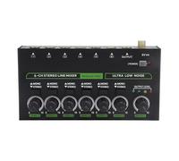 MIX600 Mélangeur Audio Stéréo Mono 6 Canaux, Carte Son de Mixage DJ Stéréo RVB, Prise Stéréo 6,35 Mm, Amplificateur de Casque à Faible Bruit, Mélangeur de Son pour Studio de