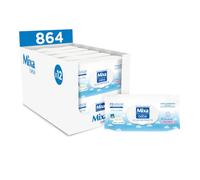 Mixa Bébé Lingettes au Lait de Toilette - Peaux Délicates Nourrissons - À l’Huile d’Amande Douce, Vitamine E et Glycérine - Hypoallergéniques - Lingettes Compostables - Lot de 12 x 72, 864 Lingettes