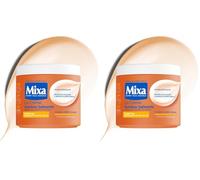 MIXA - Crème Hydratante Anti-Grisaille - Nourrit Intensément 48H & Ravive l’Éclat - Beurre de Cacao Pur & Karité - Peaux Très Sèches, Mates à Foncées - 400ml (Lot de 2)