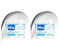 MIXA - Crème Hydratante Multi-Usages - Hydratation 48H & Effet Frais -2° - Acide Hyaluronique, Karité & Amande Douce - Peaux Sèches et Sensibles - Pot 400ml (Lot de 2)