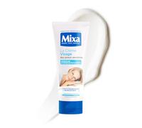 MIXA Crème Visage Peaux Sensibles Hydratation 48H Apaisante 100ml | Huile amande douce, Vitamine E, Hypoallergénique, Testée dermatologiquement, Toute la famille