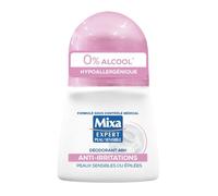 MIXA - Déodorant Roll-On Peau Sensible, Protection Anti-Irritations 48H sans Alcool - lot de 4 - Vendu par Lot
