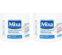 Mixa Expert Peau Sensible - Crème Céramide Protection - Anti-Sécheresse Sévère - Peaux Très Sèches et Fragilisées - Visage, Corps, Mains - Hypoallergénique - Sans Parfum - 400ml - Lot de 2