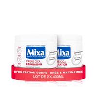 Mixa Expert Peau Sensible - Crème Cica Réparation - Réparation Effet Longue Durée - Peaux Très Sèches et Rugueuses - Visage, Corps, Mains - Hypoallergénique - 400ml - Lot de 2