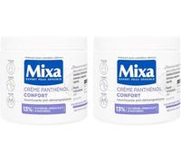 Mixa Intensif Peaux Sèches - Crème Panthénol Confort - Anti-Démangeaisons - Peaux Très Sèches et Réactives - Visage, Corps, Mains - Bébé, Enfant, Adulte Hypoallergénique - Sans Parfum - 400ml x2