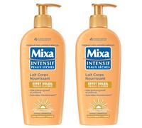 Mixa Intensif Peaux Sèches - Lait Corps Nourrissant Effet Soleil - Autobronzant - Hâle Doré Naturel Progressif et Uniforme - Peaux Claires - Hypoallergénique - Lot de 2, 250ml