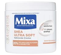 Mixa Karité Crème Nourrissante Visage, Corps & Mains avec 20% Glycérine Végétale & Beurre de Karité pour Peaux Très Sèches, pour Toute la Famille, Nourrissant & Hydratant Karité Ultra Doux, 400 ml