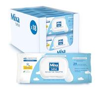 Mixa Lingettes Bébé Lait Toilette Peaux Délicates Lot de 18 x 48
