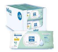 Mixa Lingettes Bébé Nettoyantes A L'Eau Naturelle, Lot de 18 x 48 lingettes