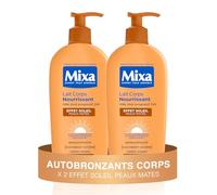 Mixa - Lot de 2 Autobronzant - Lait Corps Effet Soleil peaux mates 250ml - Hâle Doré Naturel Progressif et Uniforme