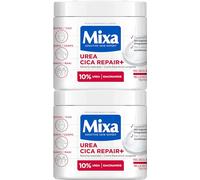 Mixa Pack Cream Cream Cica Repair+ Urée pour peaux très sèches avec 10% [Urée + Panthénol]. Lisse, réduit la rugosité et le calme. Convient aux peaux sensibles. 400 ml x 2