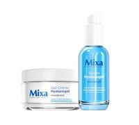 Mixa - Routine Hydratante Visage - Sérum Hyalurogel Booster Hydratation et Soin Gel-crème Hydratant 24h Repulpant - Acide Hyaluronique Pur, Vitamine B3 + B5