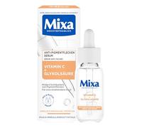 Mixa Sérum anti-taches pigmentaires pour peaux irrégulières, ternes et sensibles avec vitamine C et niacinamide, convient pour le visage et le cou, SPF 20, hypoallergénique, 30 ml