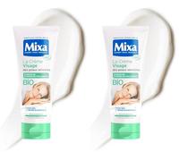 MIXA - Soin Visage Protecteur Hydratant - Antioxydant & Équilibre - Thé Vert & Raisin Certifiés BIO - Peaux Sensibles Normales à Mixtes - 100ml (Lot de 2)