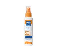 Mixa Solaire Peaux Sensibles - Spray Soin Solaire Très Haute Protection SPF 50+ UVA, UVA longs, UVB - Visage et Corps - Adultes et Enfants - Résistant à l'Eau et au Sable - Hypoallergénique - 150 ml