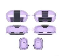 Mixabloem Coque de protection pour Beats Solo Buds - Coque rigide en ABS résistant aux chocs avec support, anti-chute, pour salle de sport et voyage, design compact 10 x 10 x 1 cm, transparent (violet