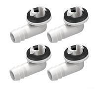 Mixabloem Lot de 4 raccords coudés pour tuyau de vidange de climatiseur en PVC pour unités AC, machines à laver et climatiseurs, 15 mm de diamètre