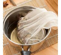 Mixabloem Passoire réutilisable avec cordon de serrage pour la filtration de la soupe, du thé et du café - Sac filtrant en coton à mailles fines, 25 x 21 cm, haute résistance, lavable et