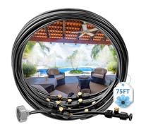 MIXC - Brumisateurs pour l'extérieur, 23 m - Rampe + 23 buses de brumisation + adaptateur en laiton (1,9 cm) - Système de refroidissement par brumisation pour terrasse, jardin, serre, enclos pour