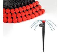 MIXC Lot de 30 émetteurs d'irrigation goutte à goutte à goutte à goutte pour tuyau d'irrigation de 6,35 mm, émetteurs de débit d'eau réglables avec piquet, pulvérisateur à 360 degrés, parfaits pour les kits d'arrosage de système d'irrigation