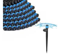 MIXC Lot de 60 émetteurs d'irrigation goutte à goutte à connexion rapide en forme de ventilateur pour tube d'irrigation de 6,35 mm, émetteurs d'égouttement à débit d'eau réglable avec piquet,