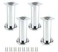 MixDora Lot de 4 pieds de meuble pour pieds de canapé Chromé 150 mm