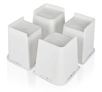 MixDora Lot de 4 rehausseurs de lit surdimensionnés de 15,2 cm en forme de L pour canapé, table, chaise (blanc, 15,2 cm)