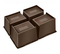 MixDora Lot de 4 rehausseurs de lit surdimensionnés et robustes en forme de L antidérapants pour canapé, table, chaise (marron foncé, 12,7 cm)