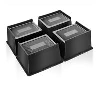 MixDora - Rehausseurs de lit 10,2 cm, rehausseurs de meubles robustes, rectangulaires en forme de L, antidérapants, pour canapés, tables, chaises - Lot de 4, noir (lot de 4, 10,2 cm)