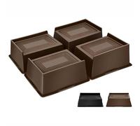 MixDora Rehausseurs de Lit de 5,1 cm Risers de Meubles Rectangulaires en Forme de L Antidérapants pour Canapés, Tables et Chaises, Lot de 4, Brun Foncé (Brun Foncé, 5,1 cm)