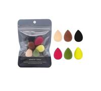 (Mixed colours)Micro Mini Make Up Beauty Sponge Blender For Powder Foundation Application 6pcs